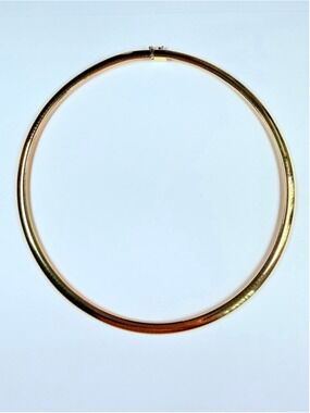 14K Solid Yellow Gold Royal Chain Inc Smooth Classic Omega 6MM Necklace Italy